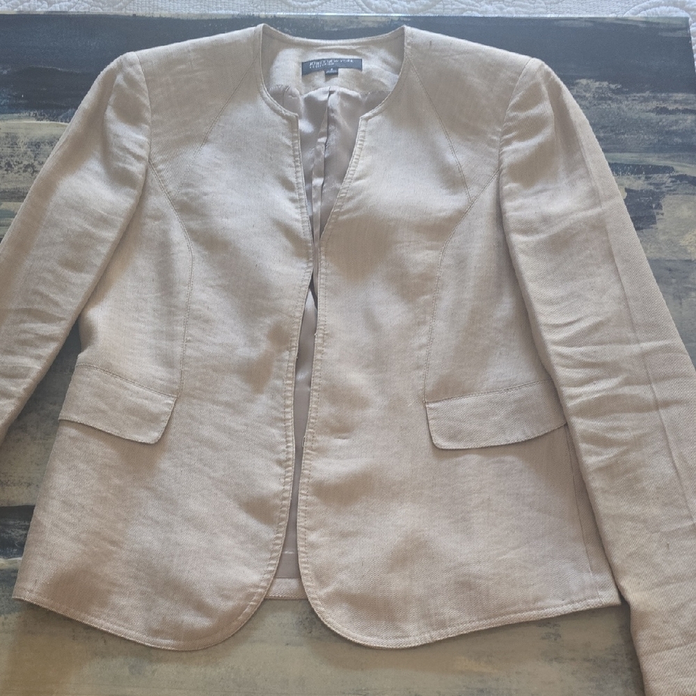 Jones New York Light Camel Linen Blend, Jacket  Sz 6